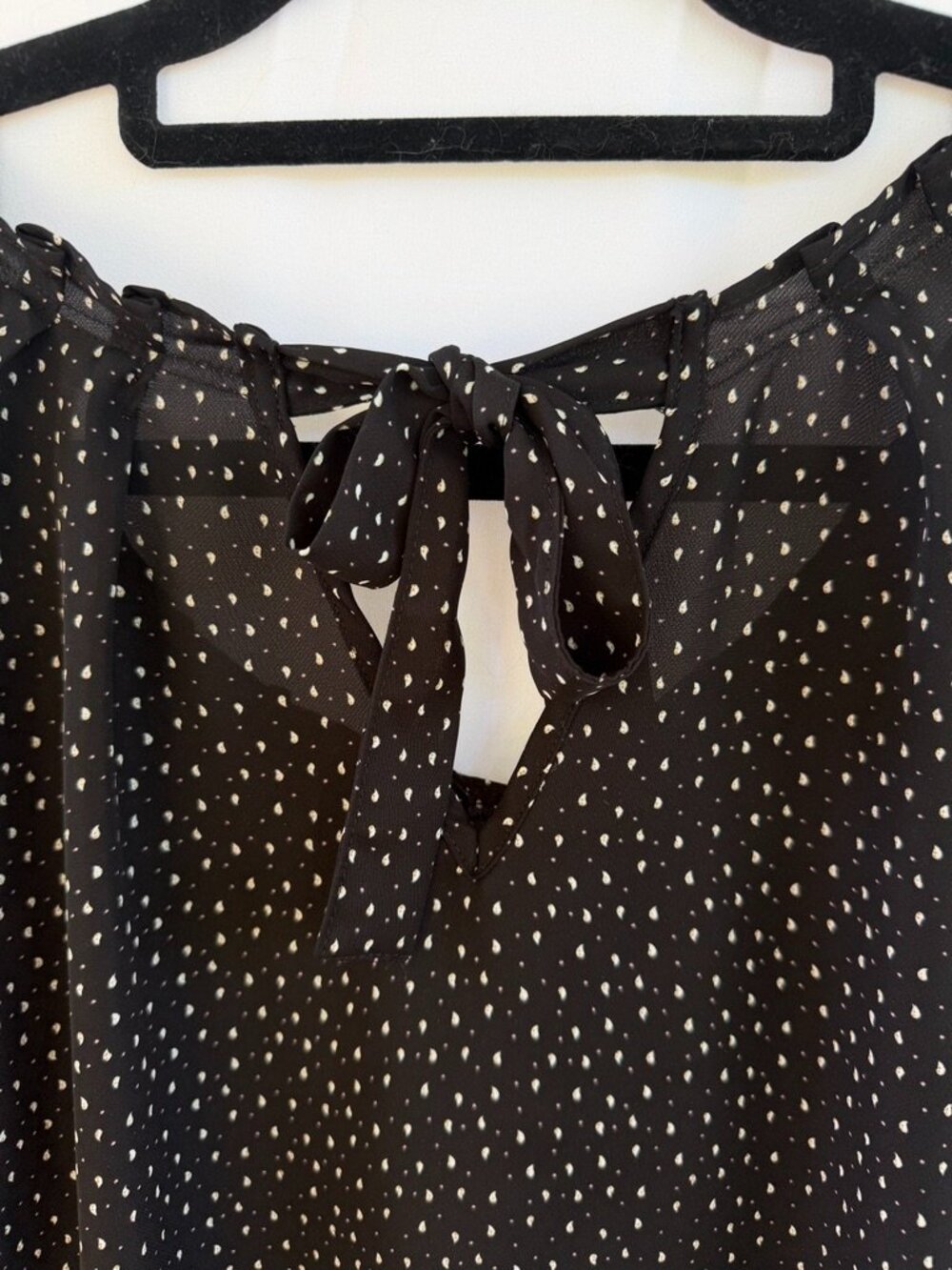 Lauren Conrad XL Black Sheer Clip Dot Top Coquette Fairycore - Picture 3 of 6